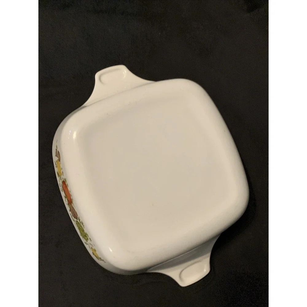 Vintage Corning Ware Baking Dish Size 1 3/4 Cup Square Spice Of Life Petite‎